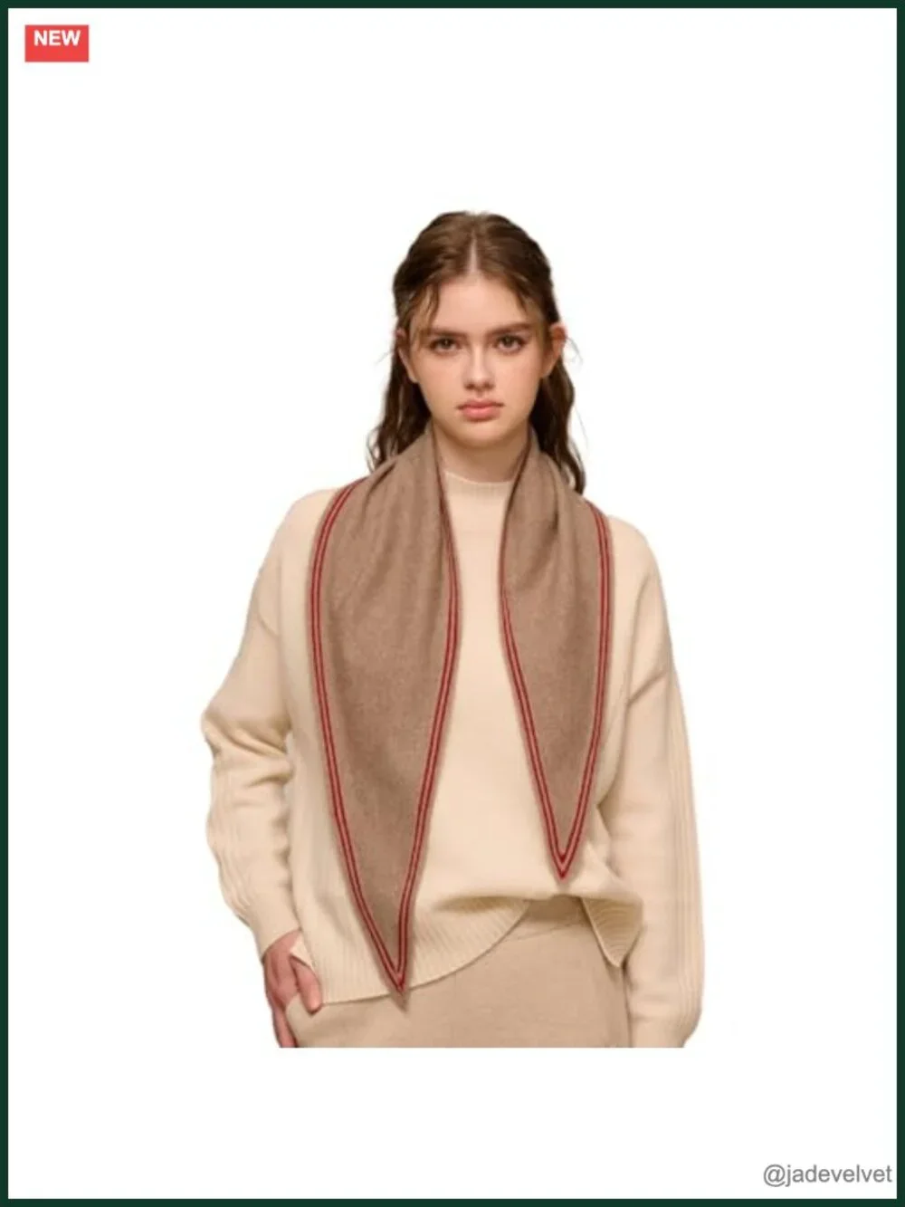 100% Cashmere Triangle Scarf Lightweight Fashion Neck Scarf for Women Men 49x12